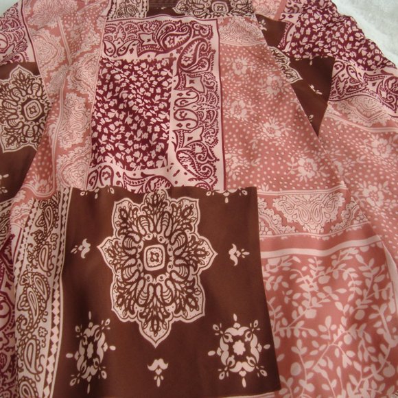Speechless Handkerchief Skirt Lace Hem Elastic Pull On Waist Pink Brown sz M - Picture 2 of 7
